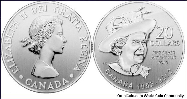 Canada, 20 dollars, 2012 $20 for $20 Fine Silver Coin Series - The Queen's Diamond Jubilee