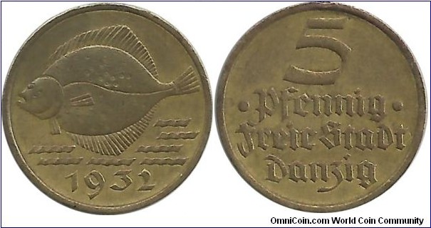 Danzig-FreeCity 5 Pfennig 1932