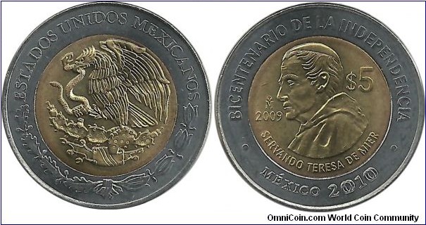 Mexico 5 Pesos 2009 - Servando Teresa de Mier