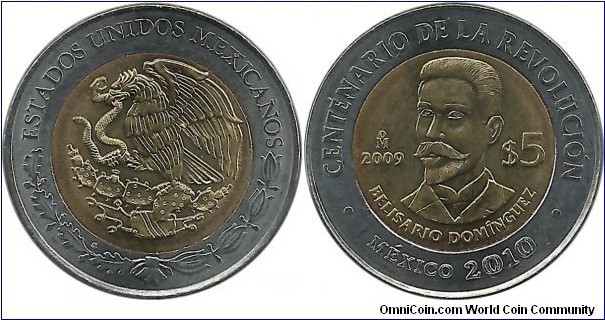 Mexico 5 Pesos 2009 - Belisario Dominguez