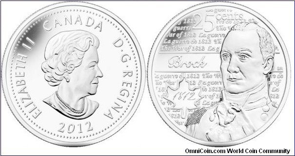Canada, 25 cents, 2012 25-cent Circulation 10-pack, Major-General Sir Isaac Brock