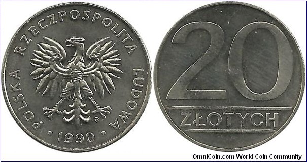 Poland 20 Zlotych 1990
