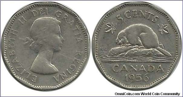 Canada 5 Cents 1956
