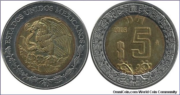 Mexico 5 Pesos 2005