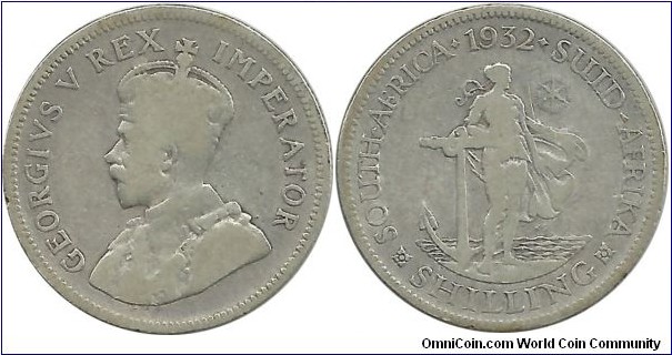 SouthAfrica-British 1 Shilling 1932