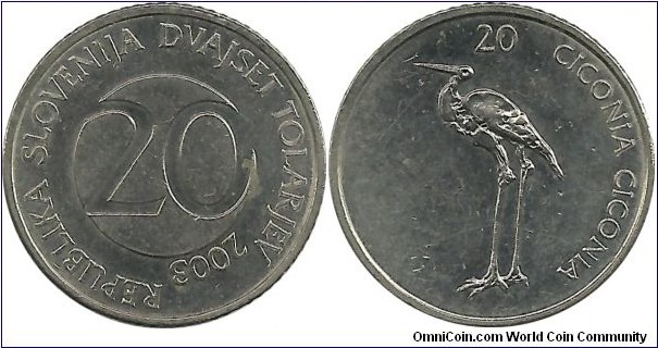 Slovenia 20 Tolarjev 2003