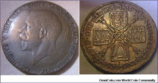 unusual Forgery(?) of a 1935 florin, ex detector find
