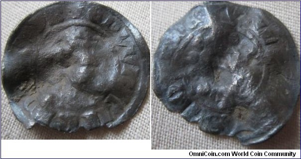 Edward I penny from Bristol mint, probably, hard to identify the type due to the buckling.
