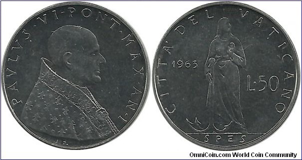 Vatican 50 Lire 1963 - Anno I