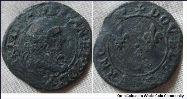 possibly a Henri III double Tournois with X mintmark under bust