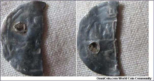 Henry VII penny Sovereign type. DURHAM mint. Bishop Fox. Mitre above shield