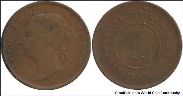 StraitsSettlements 1 Cent 1873