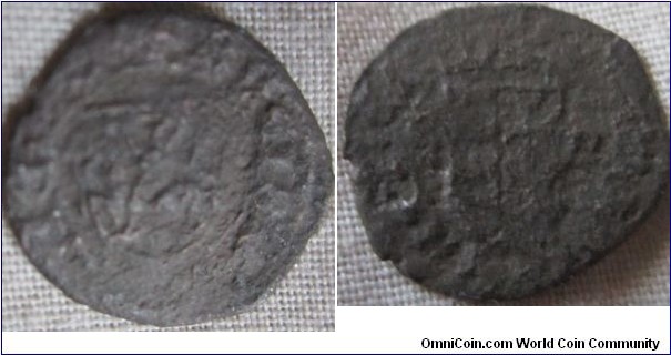 a very low grade Hungarian Denar from around 1600-1650