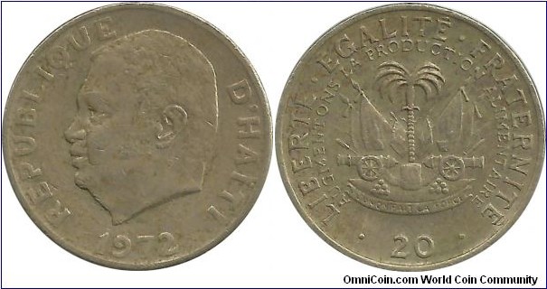 Haiti 20 Centimes 1972-FAO