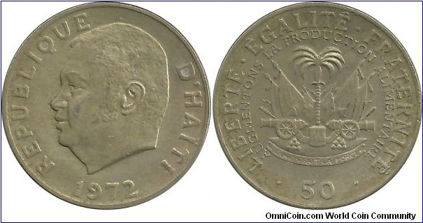 Haiti 50 Centimes 1972-FAO