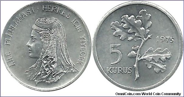 Türkiye 5 Kurus 1975-FAO