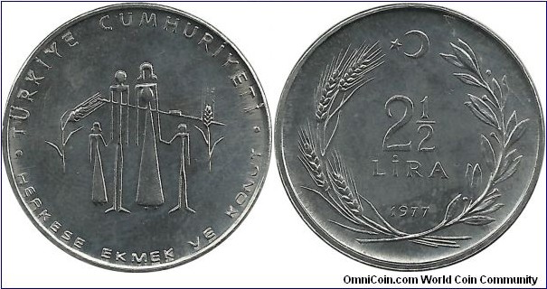 Türkiye 2½ Lira 1977-FAO