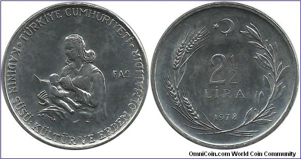 Türkiye 2½ Lira 1978-FAO