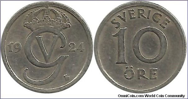 Sweden 10 Öre 1924