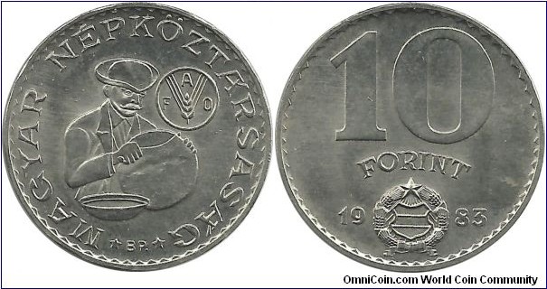 Hungary 10 Forint 1983-FAO