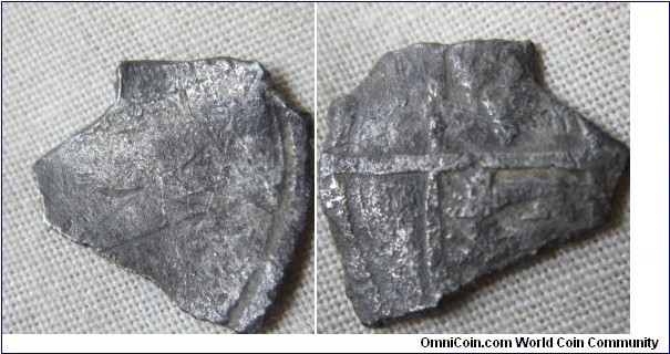 fragment of a shilling from the Tudor period, only detail is the shield shape on the reverse, which looks to be of the Edward VI design.