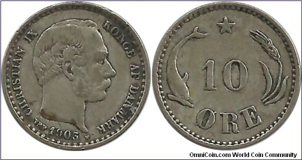 Denmark 10 Ore 1903