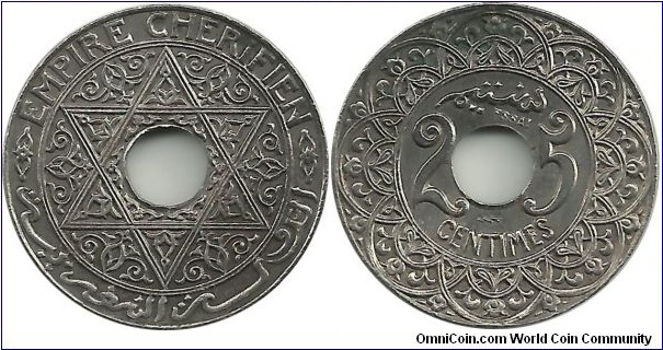 Morocco 25 Centimes ND(1924)Py(t) ESSAI