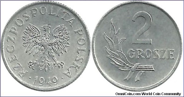 Poland 2 Grosze 1949