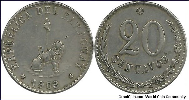 Paraguay 20 Centavos 1903
