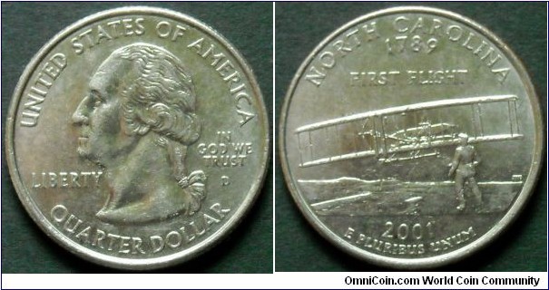 State quarter 2001 D, North Carolina.