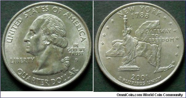 State quarter 2001 D, New York.