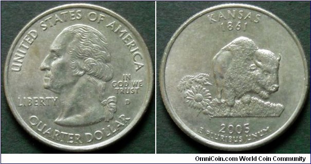 State quarter 2005 D, Kansas.