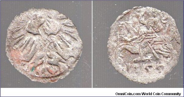 Grand Dutchy of Lithuania 
Denarius 1-10 Groat 
Grand Duke Sigismund II Augustus 1548-1569 
Eagle & Horseman