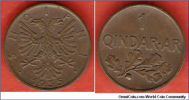 1 Qindar Ar , bronze