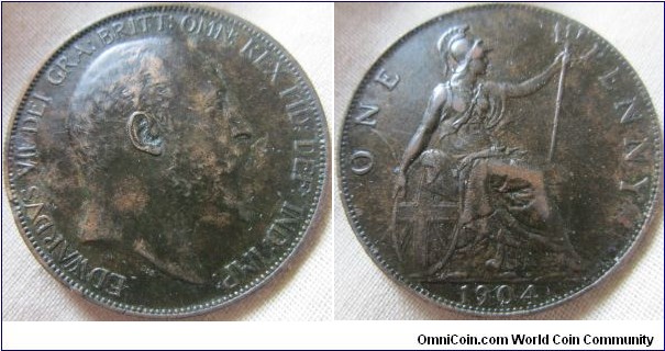 EF grade 1904 penny