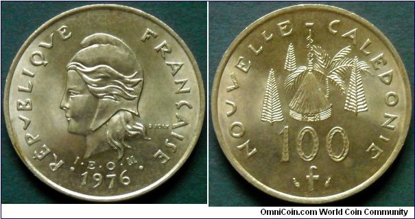 New Caledonia 100 francs. 1976 (I.E.O.M)