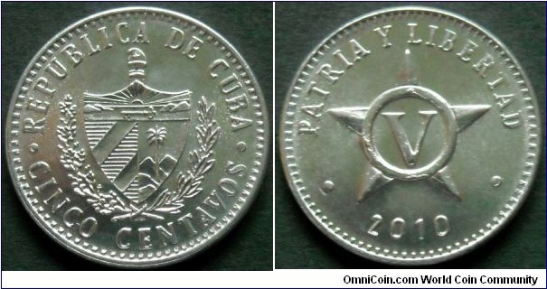 Cuba 5 centavos.
2010