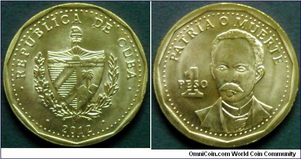 Cuba 1 peso.
2012