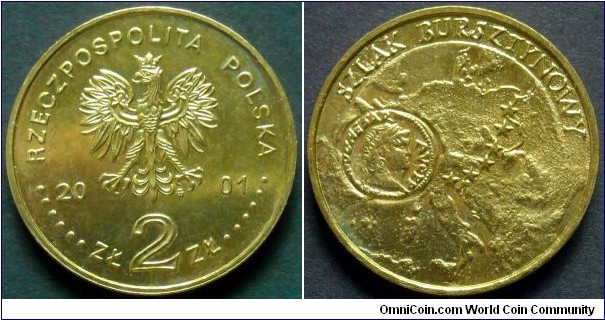 Poland 2 złote.
2001, Amber Route.