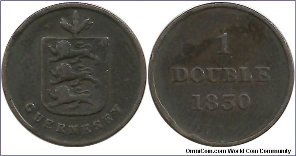 Guernesey 1 Double 1830