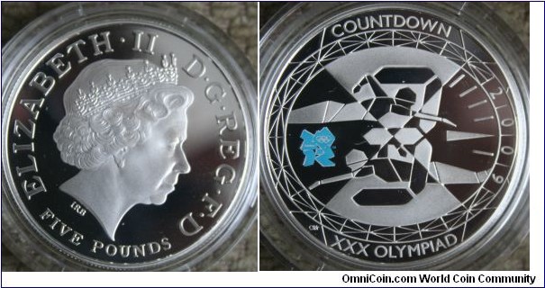 Olympic countdown £5 swimming silver proof