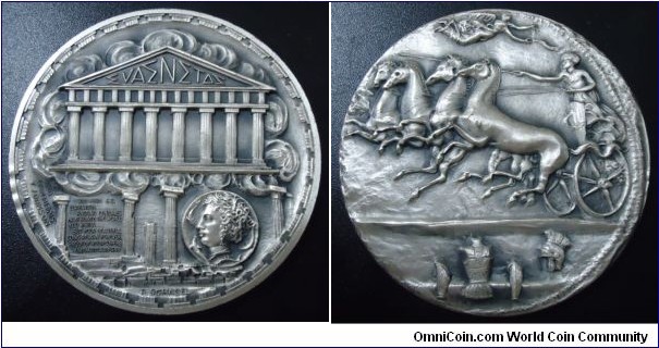 1963 USA Eualenetos Medal. Silver: 76MM./7.51 oz.
Tovio Johnson's Coin Designer Medal Series #5 of 6 Rare Silver Medals.  Issue #1520
