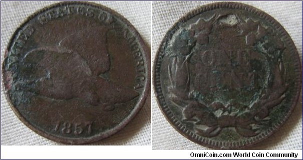 low grade 1857 cent