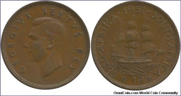 SouthAfrica 1 Penny 1951