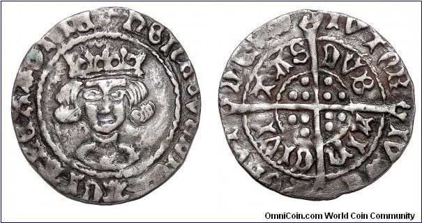 IRELAND (COLONIAL)~AR Groat 1485-1509. Under King: Henry VII of England. Mint: Dublin. *SCARCE*