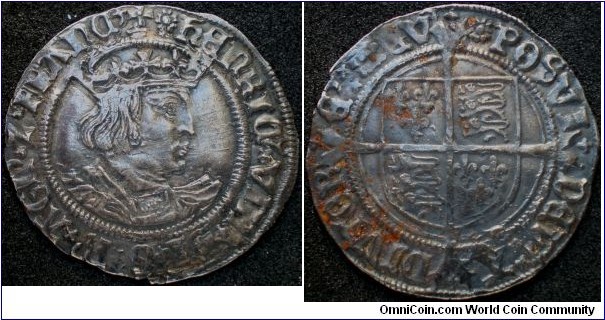 Henry VIII Groat mm Rose. Better than VF but some rusting on the REV