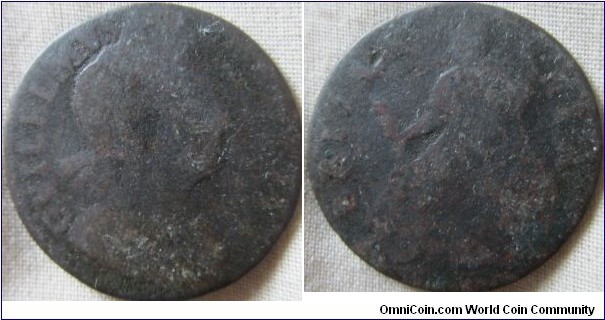 extremely rare GVILELMVS error halfpenny, although very worn and no visible date this error was from 1699