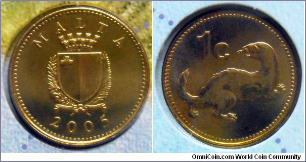 Malta 1 cent from 2005 mintset.