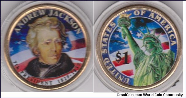 7th President Andrew Jackson 1$ 1829-1837