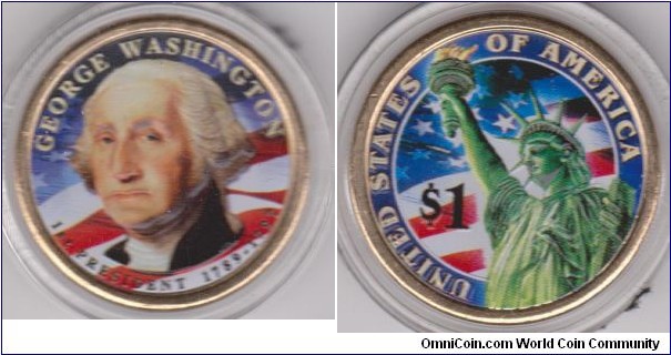 1st President George Washington 1$ 1789-1797